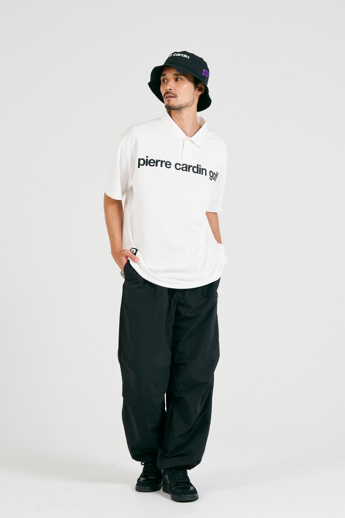 pierre cardin golf P logo short sleeve polo | WHITE