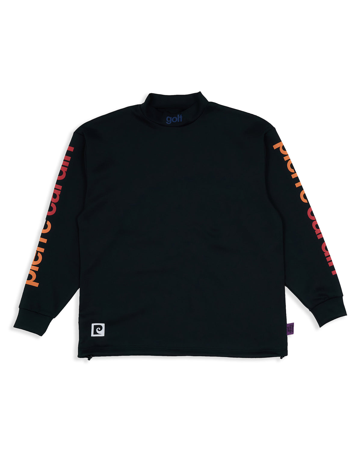 P logo longsleeve mock neck | BLACK × MULTI