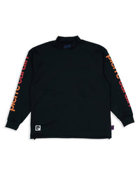 pierre cardin golf P logo  longsleeve mock neck | BLACK × MULTI