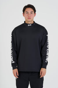 pierre cardin golf P logo  longsleeve mock neck | BLACK × WHITE