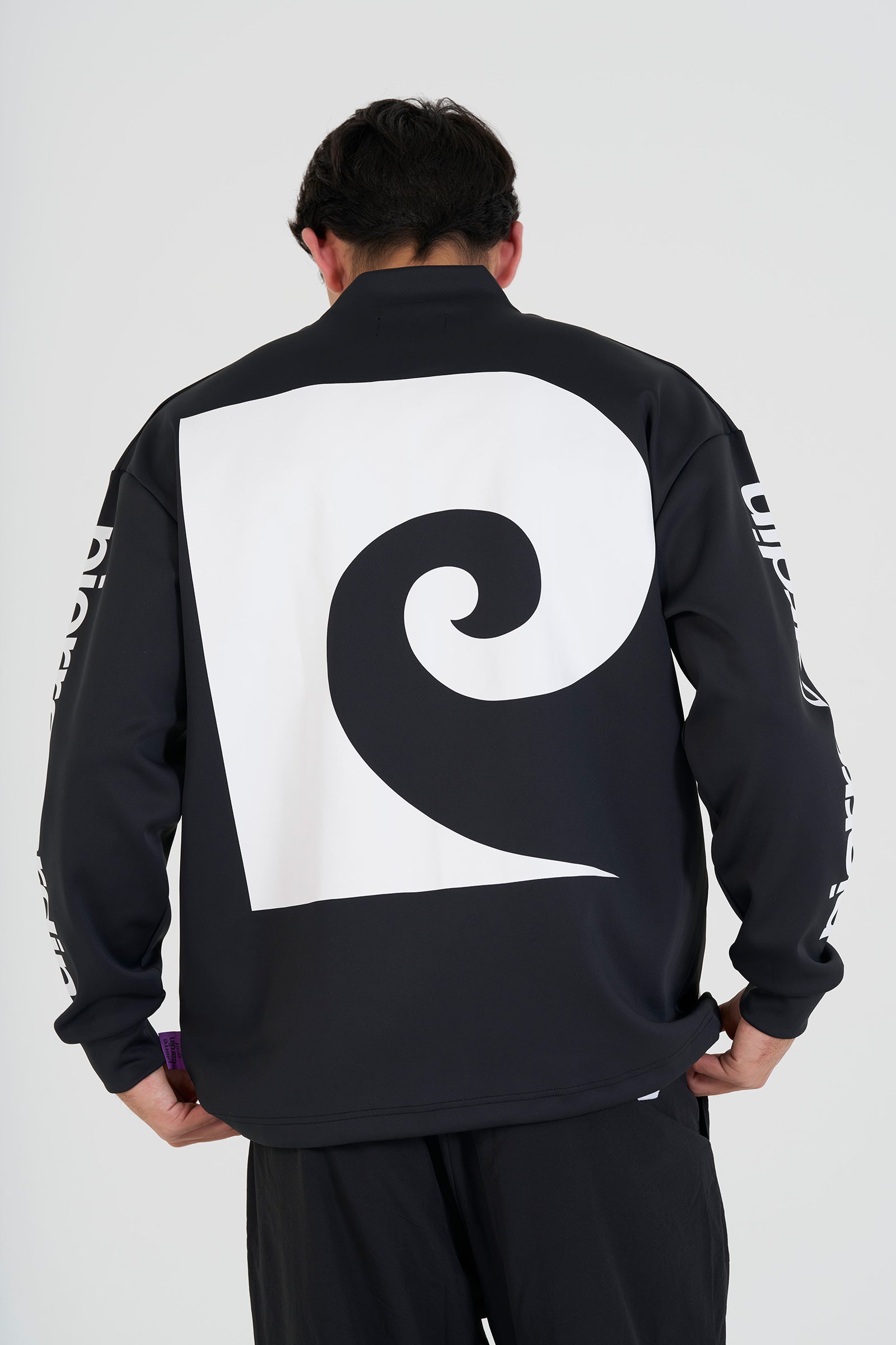 pierre cardin ゴルフシャツ S ブラック×ホワイト pierre cardin golf P logo longsleeve mock neck | BLACK × WHITE