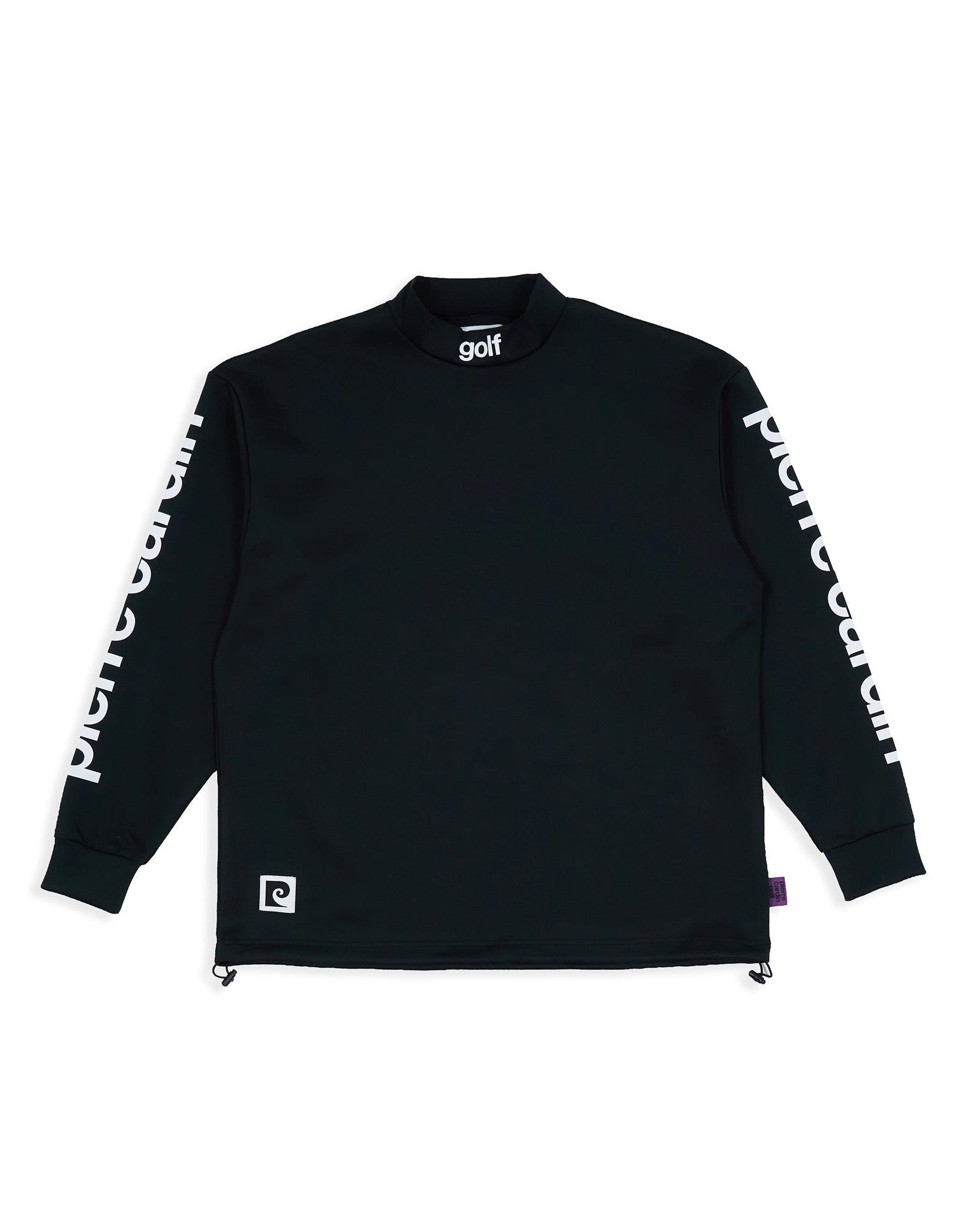 pierre cardin golf P logo  longsleeve mock neck | BLACK × WHITE