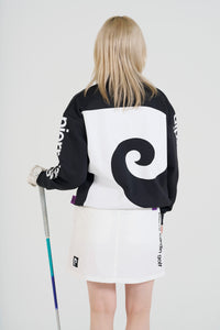 pierre cardin golf P logo  longsleeve mock neck | BLACK × WHITE