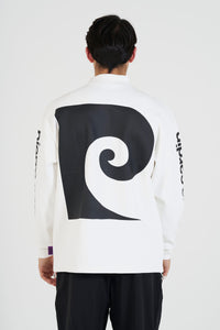 pierre cardin golf P logo  longsleeve mock neck | WHITE × BLACK
