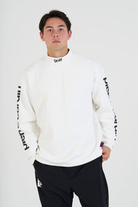pierre cardin golf P logo  longsleeve mock neck | WHITE × BLACK