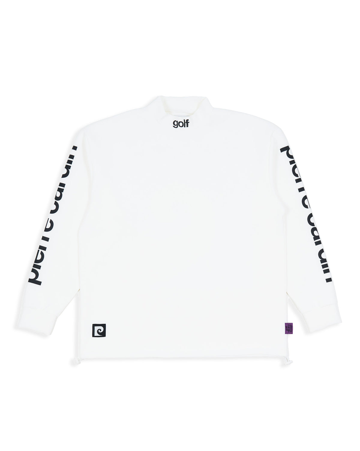 P logo longsleeve mock neck | WHITE × BLACK