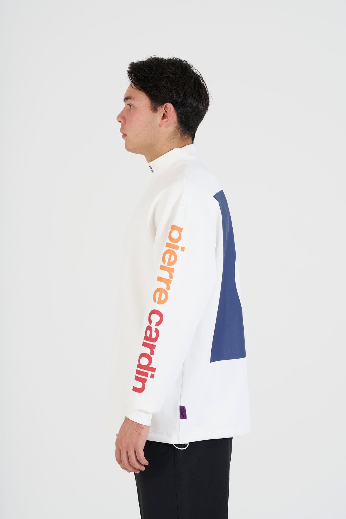 pierre cardin golf P logo  longsleeve mock neck | WHITE × MULTI