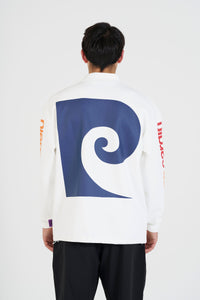 pierre cardin golf P logo  longsleeve mock neck | WHITE × MULTI