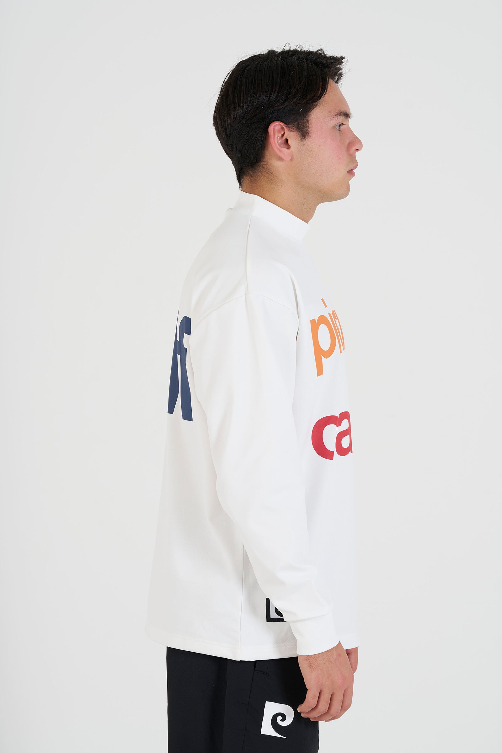 longsleeve mock neck | WHITE × MULTI – 株式会社RAINBOW