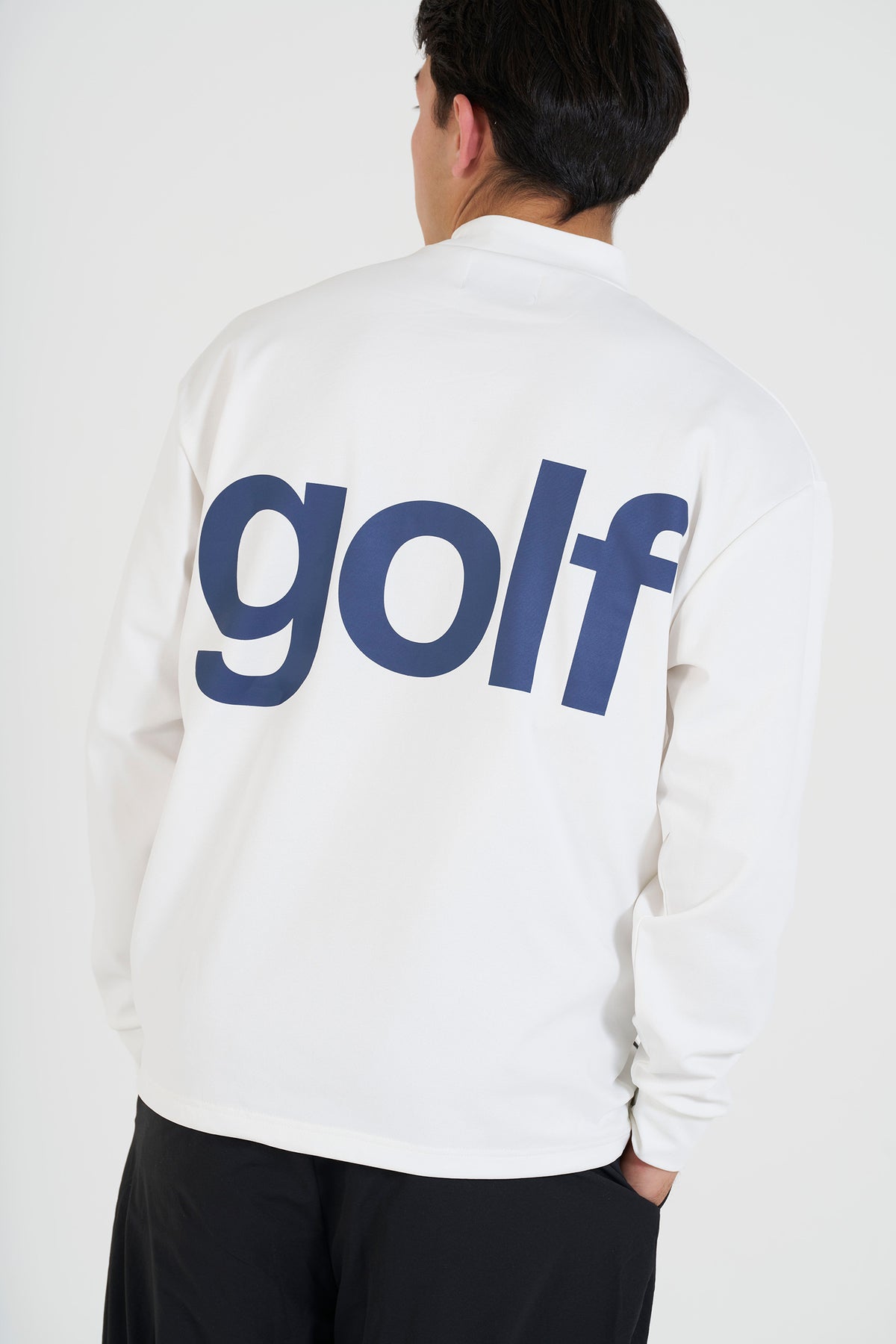 longsleeve mock neck | WHITE × MULTI
