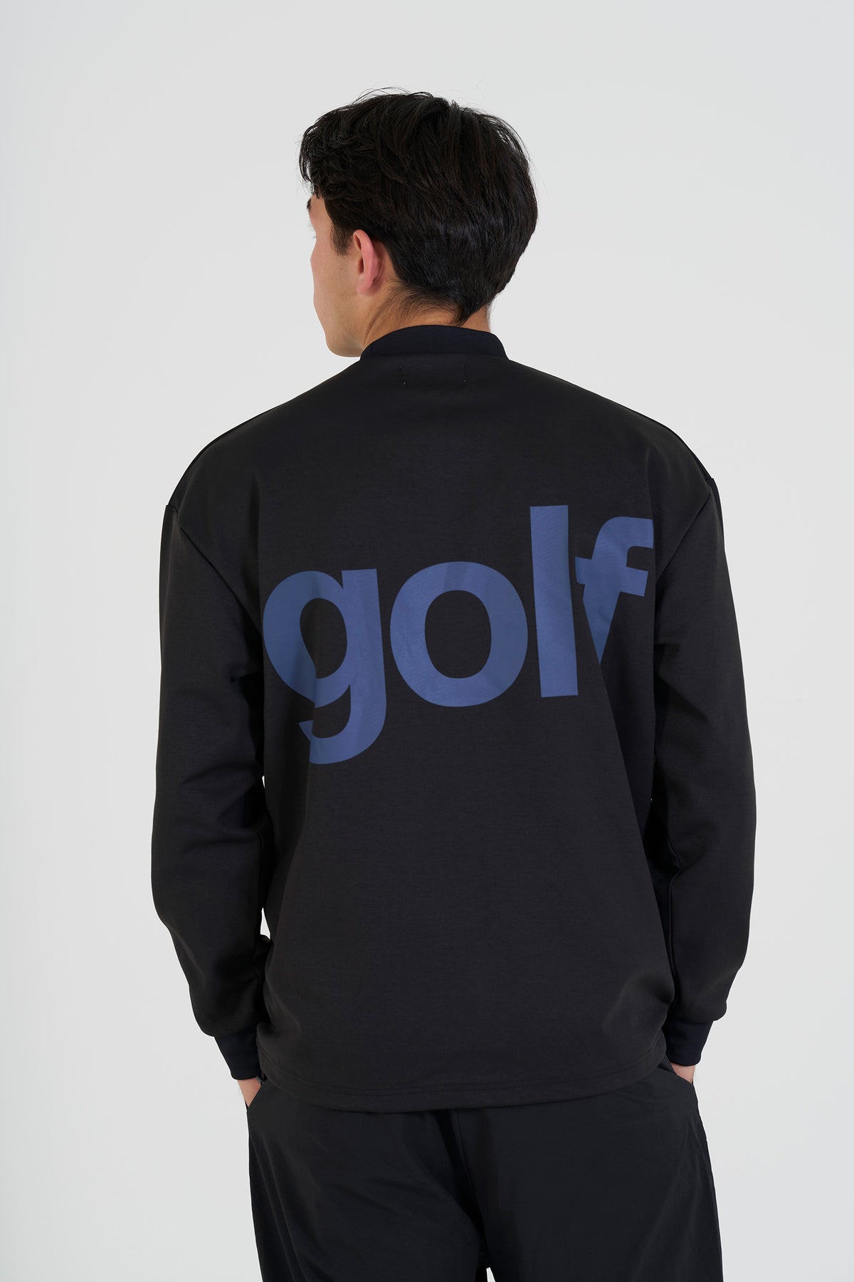longsleeve mock neck | BLACK × MULTI