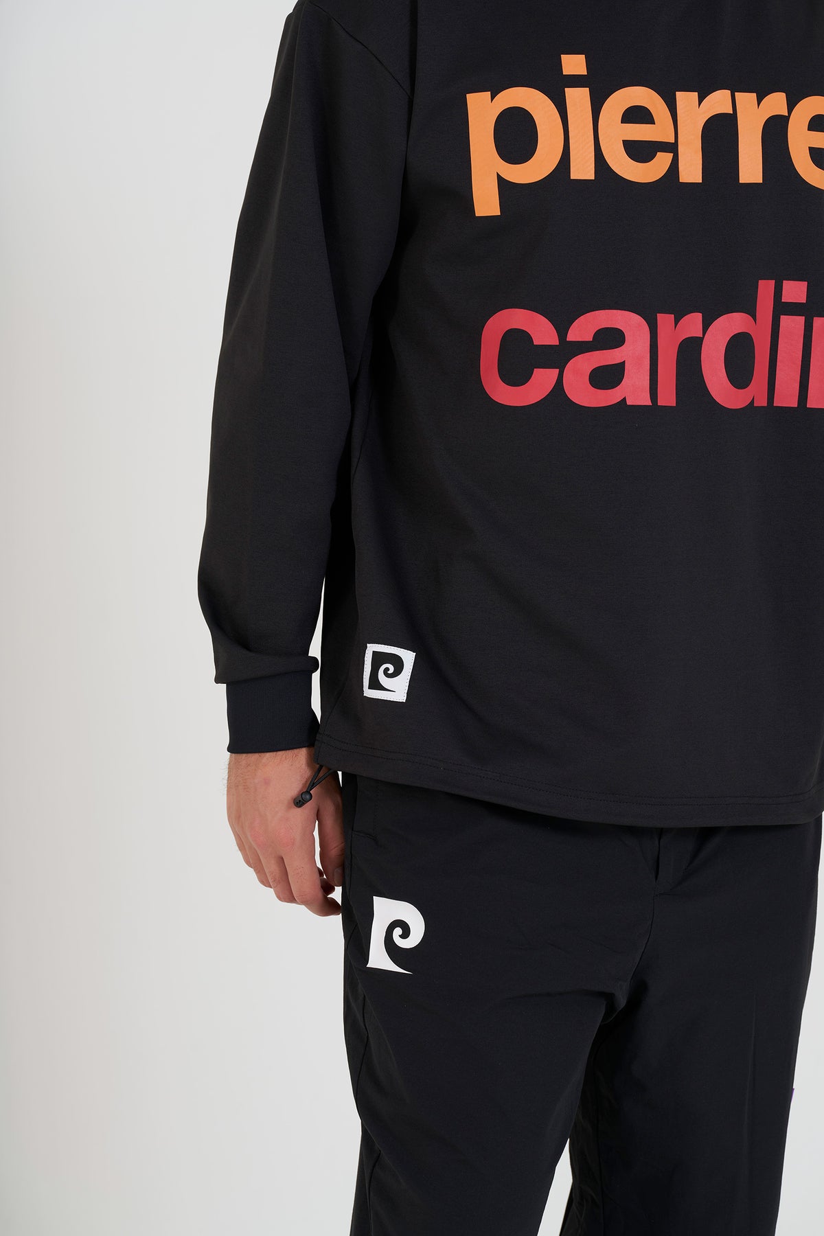 longsleeve mock neck | BLACK × MULTI