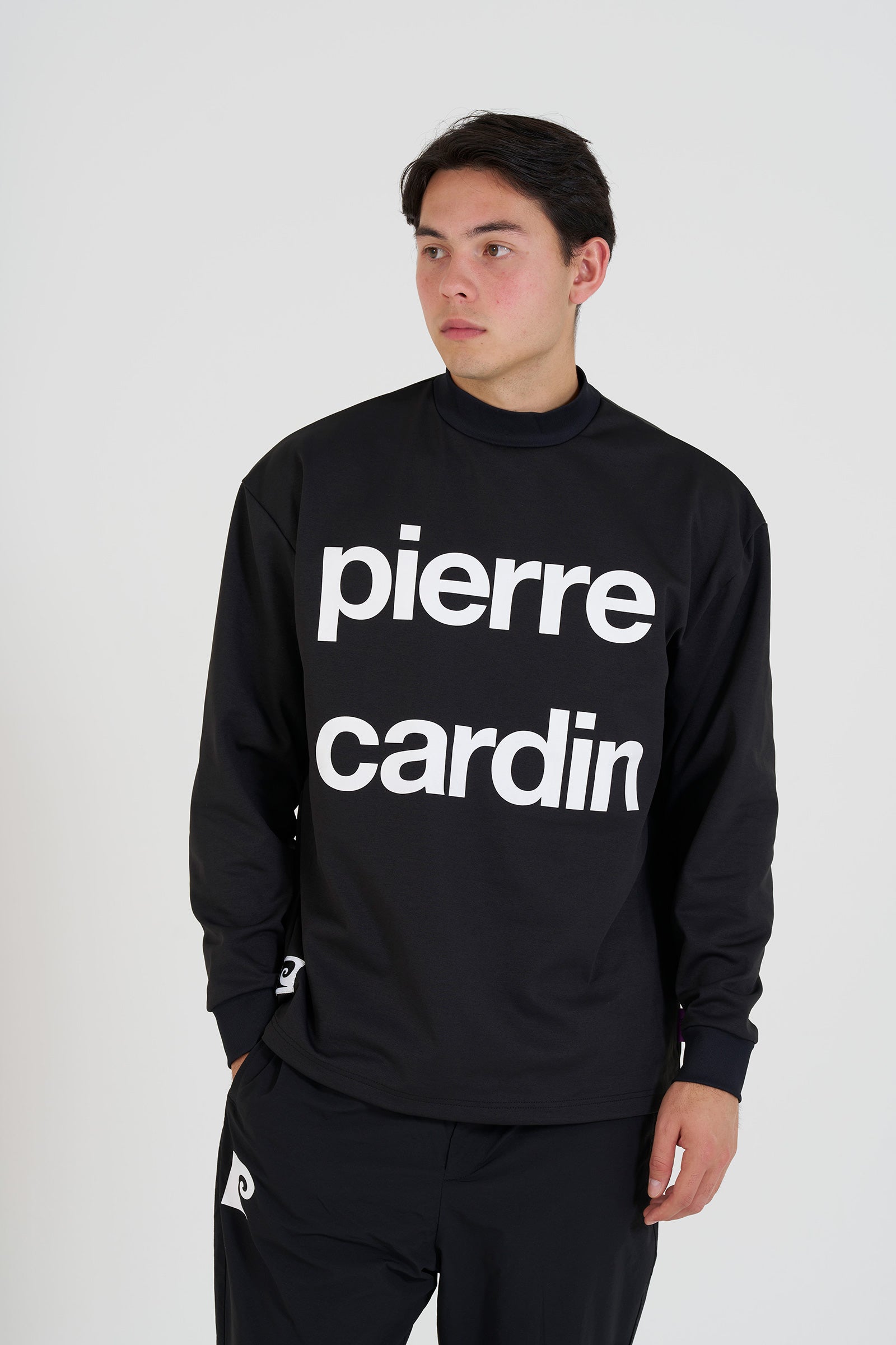 pierre cardin golf  longsleeve mock neck | BLACK × WHITE