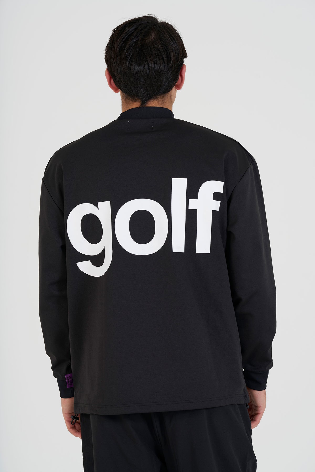 longsleeve mock neck | BLACK × WHITE