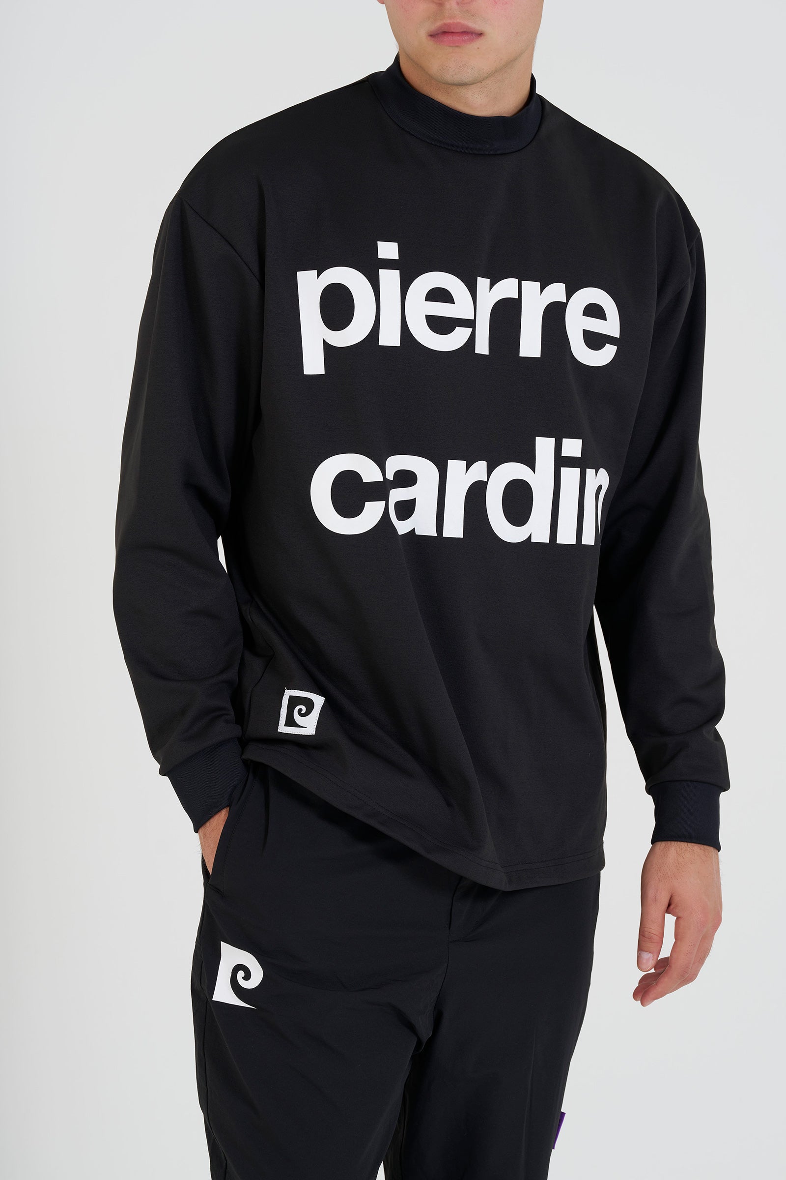 pierre cardin golf  longsleeve mock neck | BLACK × WHITE