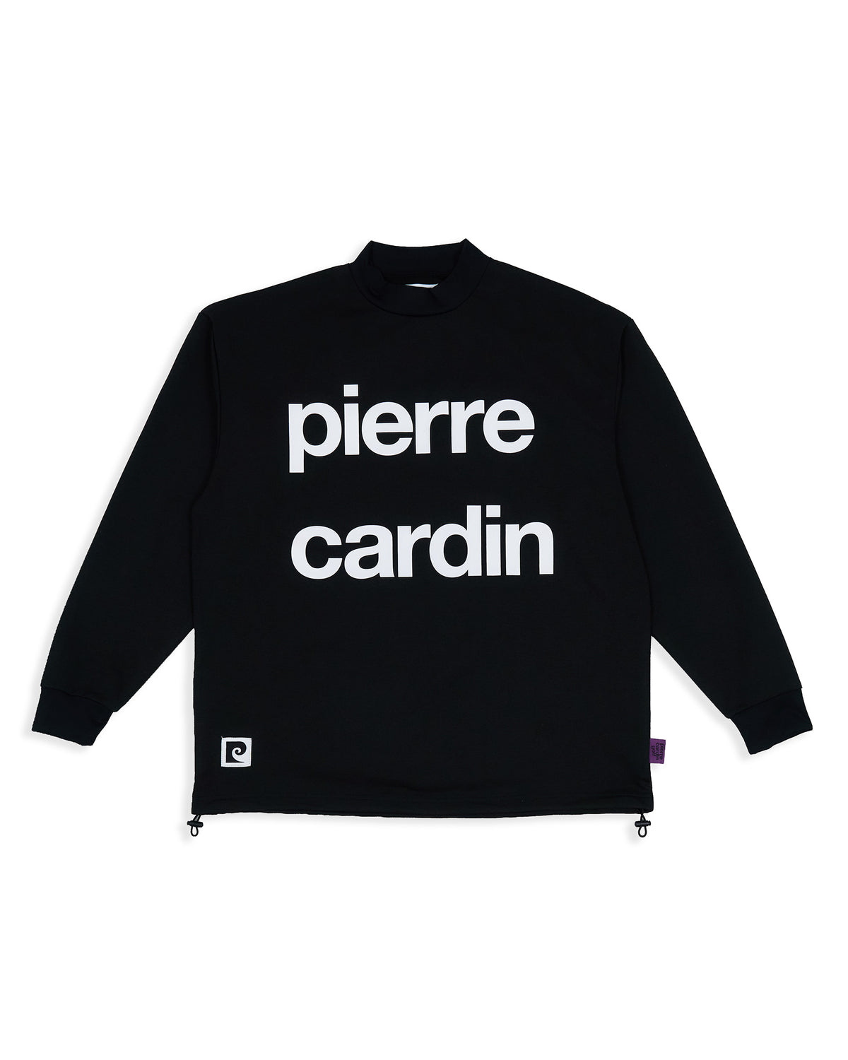 longsleeve mock neck | BLACK × WHITE