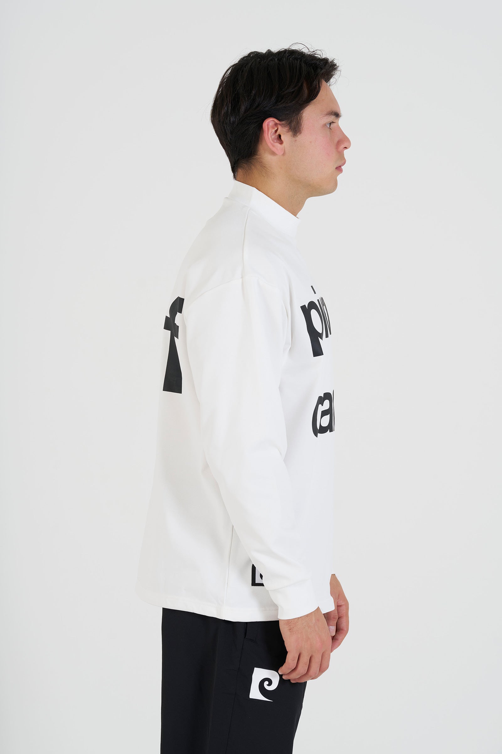 pierre cardin golf  longsleeve mock neck | WHITE × BLACK