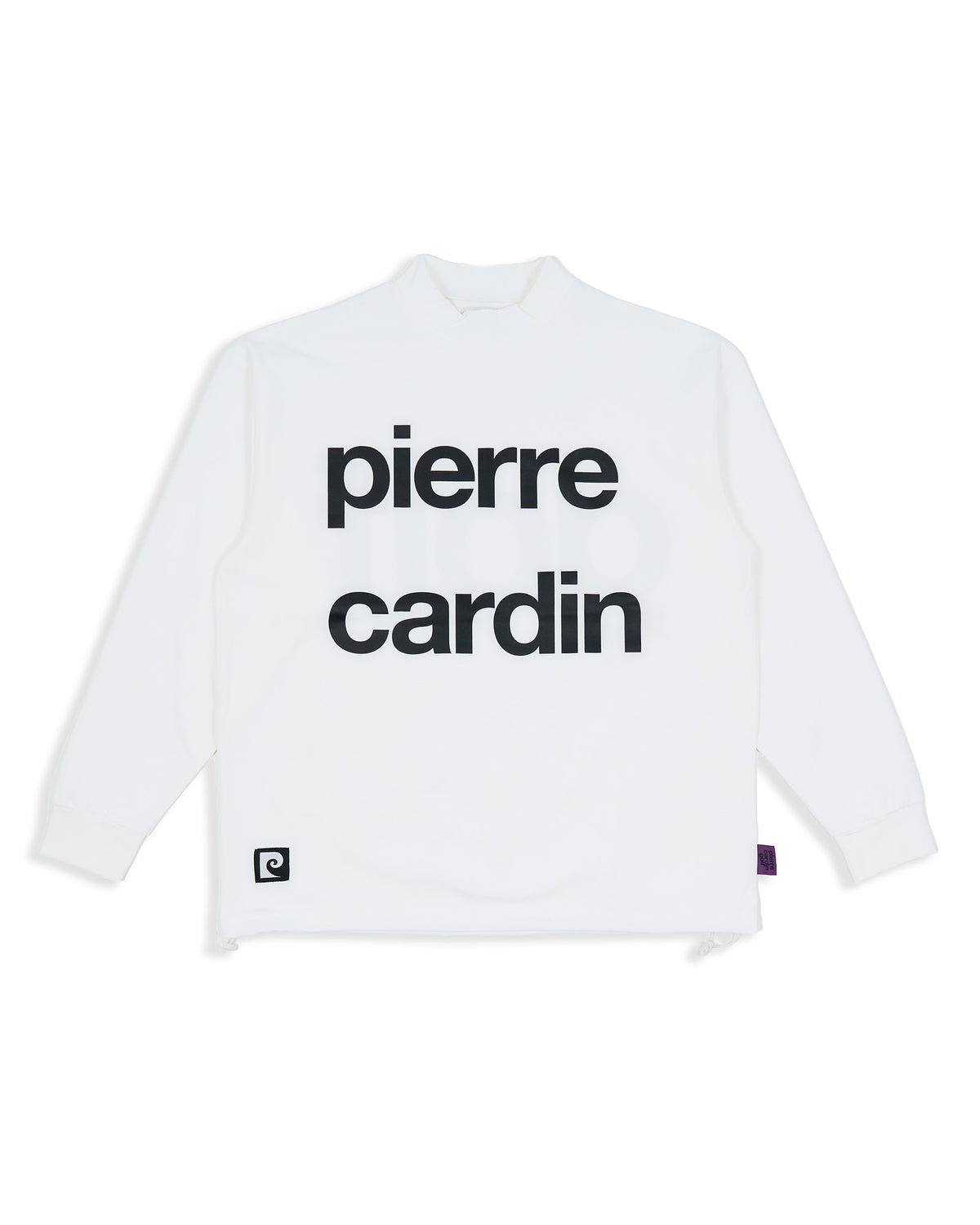 longsleeve mock neck | WHITE × BLACK
