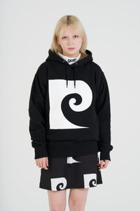 P logo hoodie | BLACK