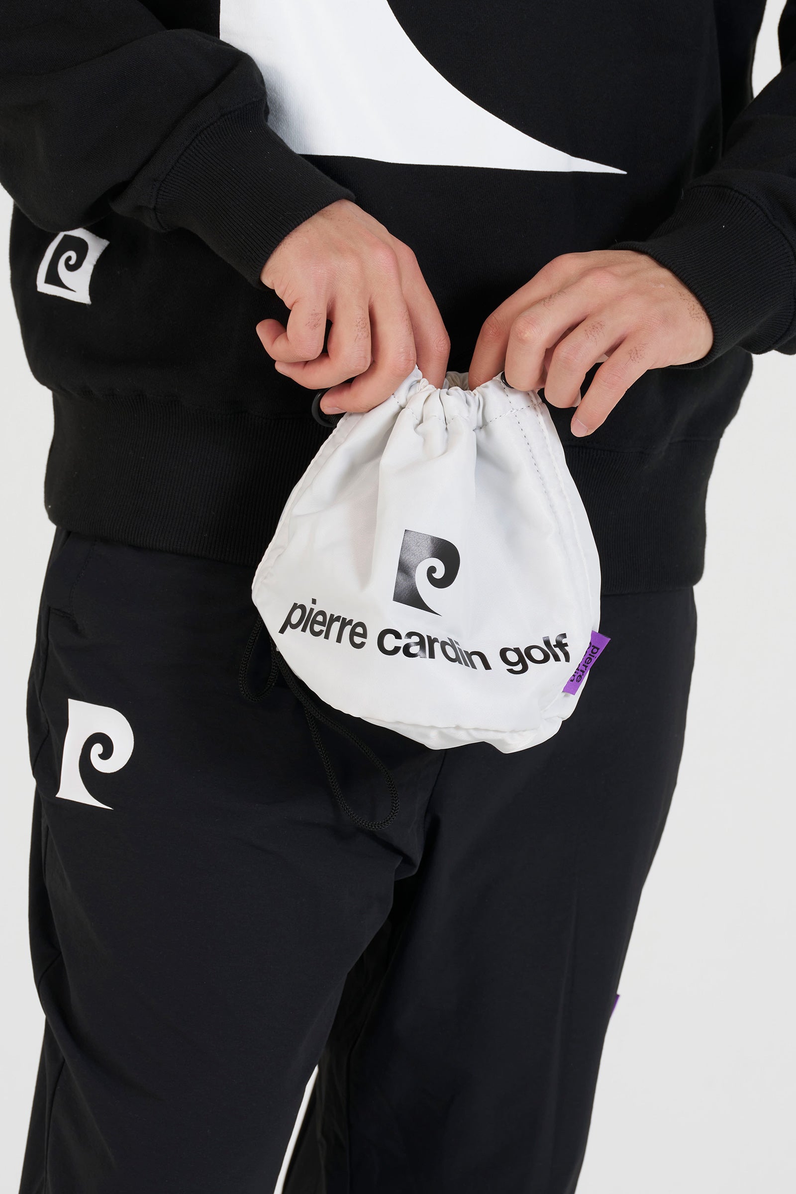 pierre cardin golf drawstring bag |  WHITE