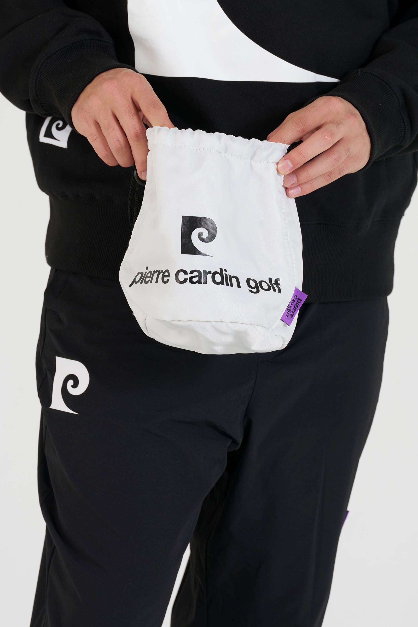 pierre cardin golf drawstring bag |  WHITE