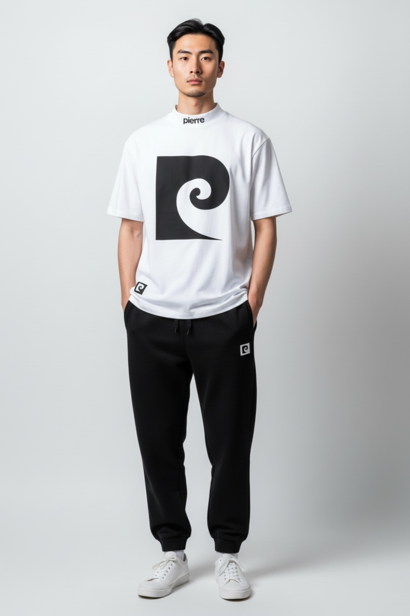 P logo sweat pants | BLACK