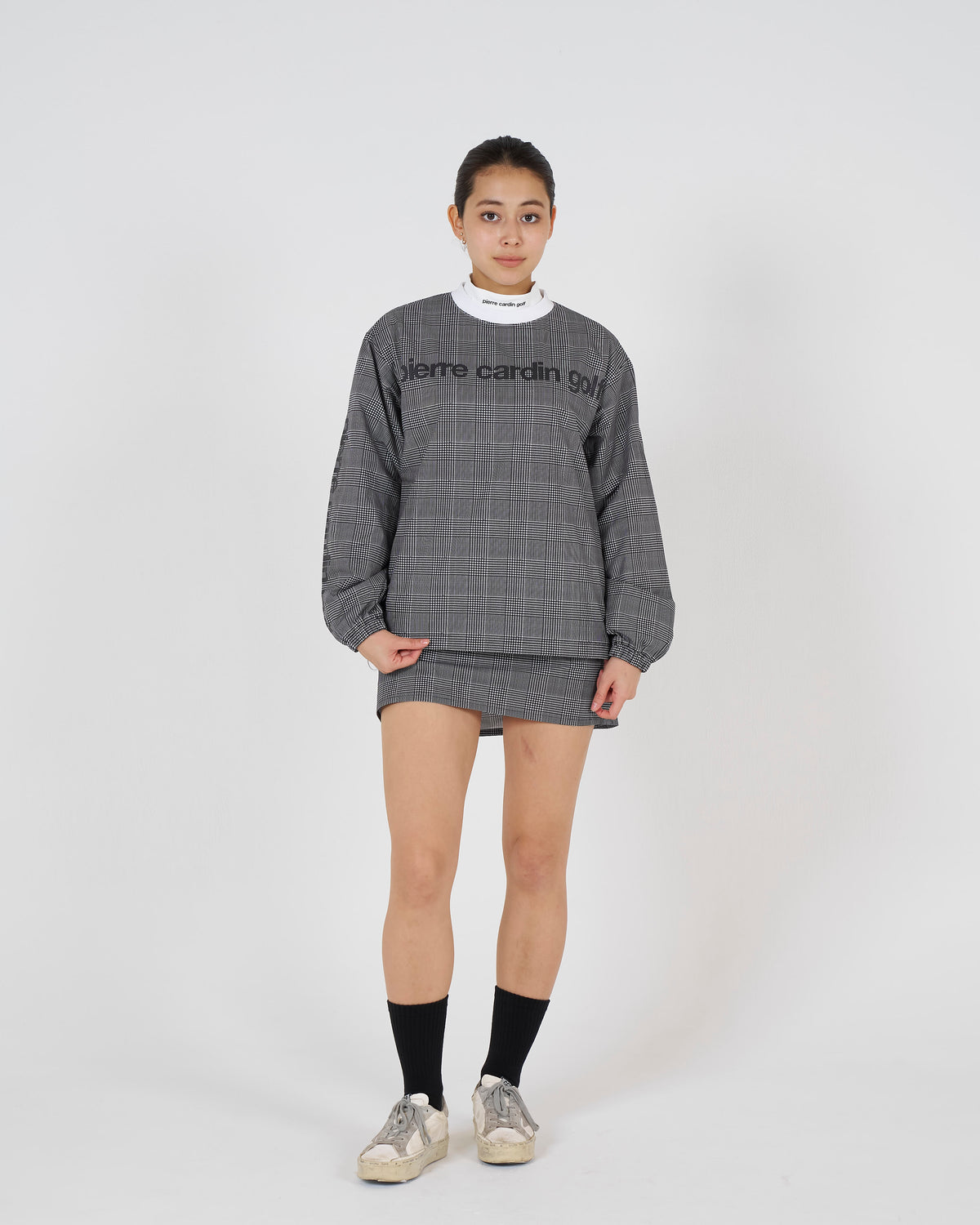 all-over pattern crew neck piste｜GLEN CHECK