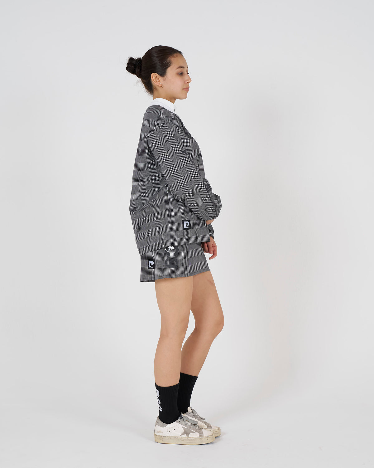 all-over pattern crew neck piste｜GLEN CHECK
