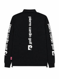 P logo long sleeve polo｜BLACK