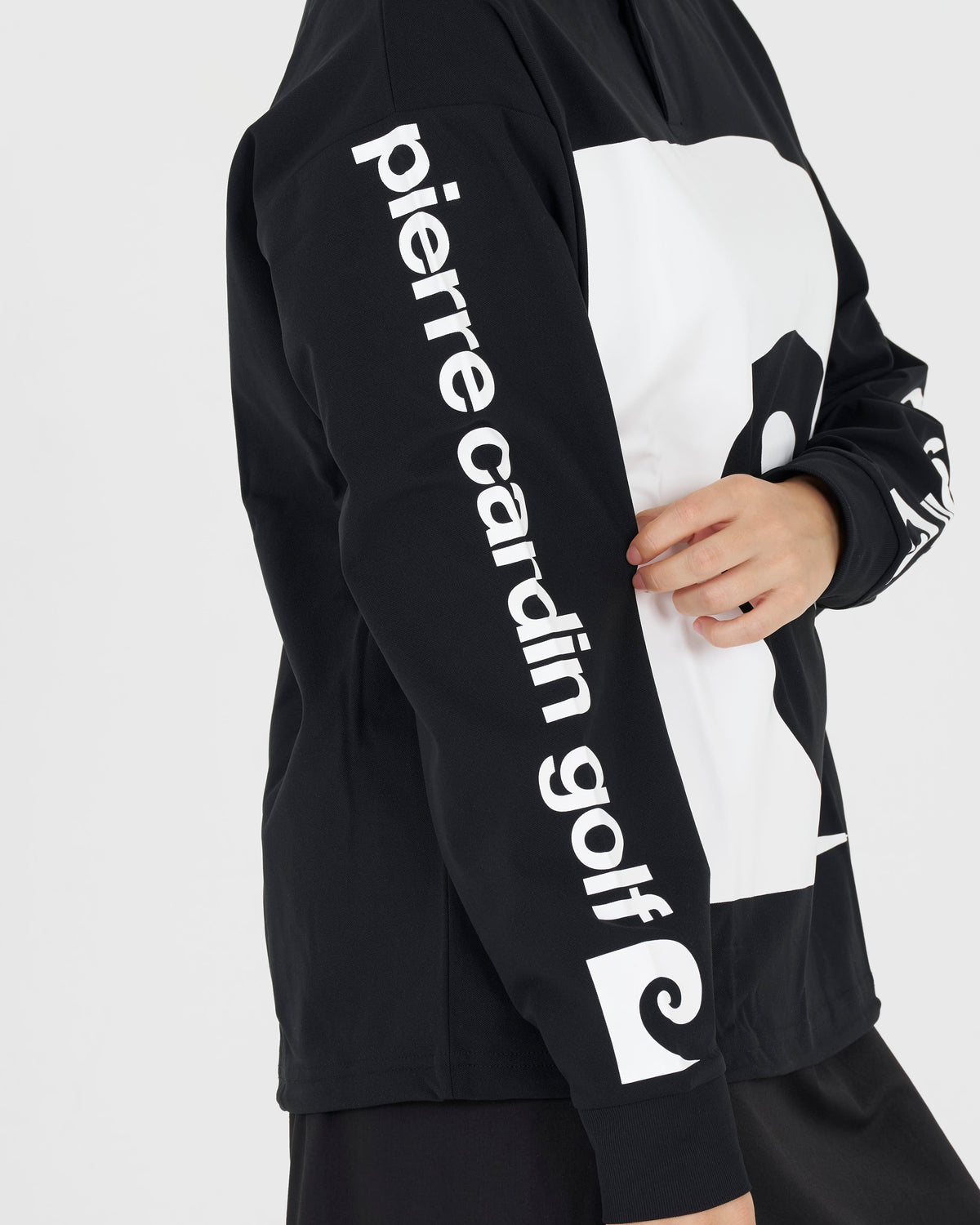 P logo long sleeve polo｜BLACK