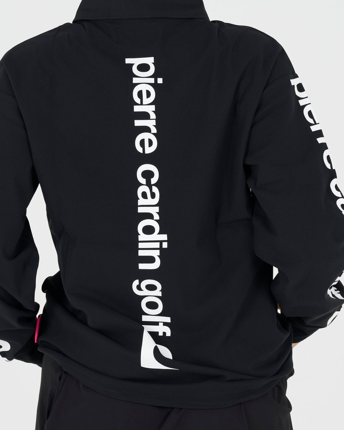 P logo long sleeve polo｜BLACK
