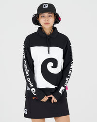 P logo long sleeve polo｜BLACK