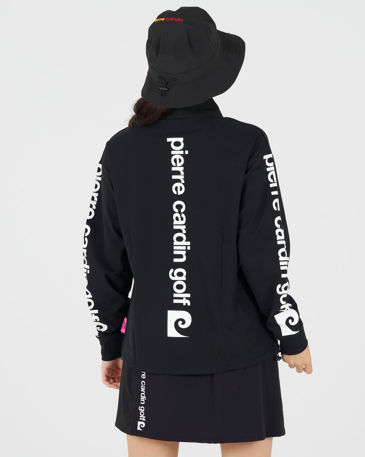 P logo long sleeve polo｜BLACK