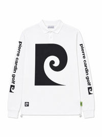 P logo long sleeve polo｜WHITE