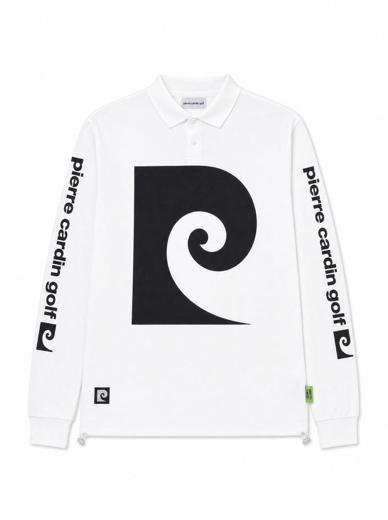 P logo long sleeve polo｜WHITE