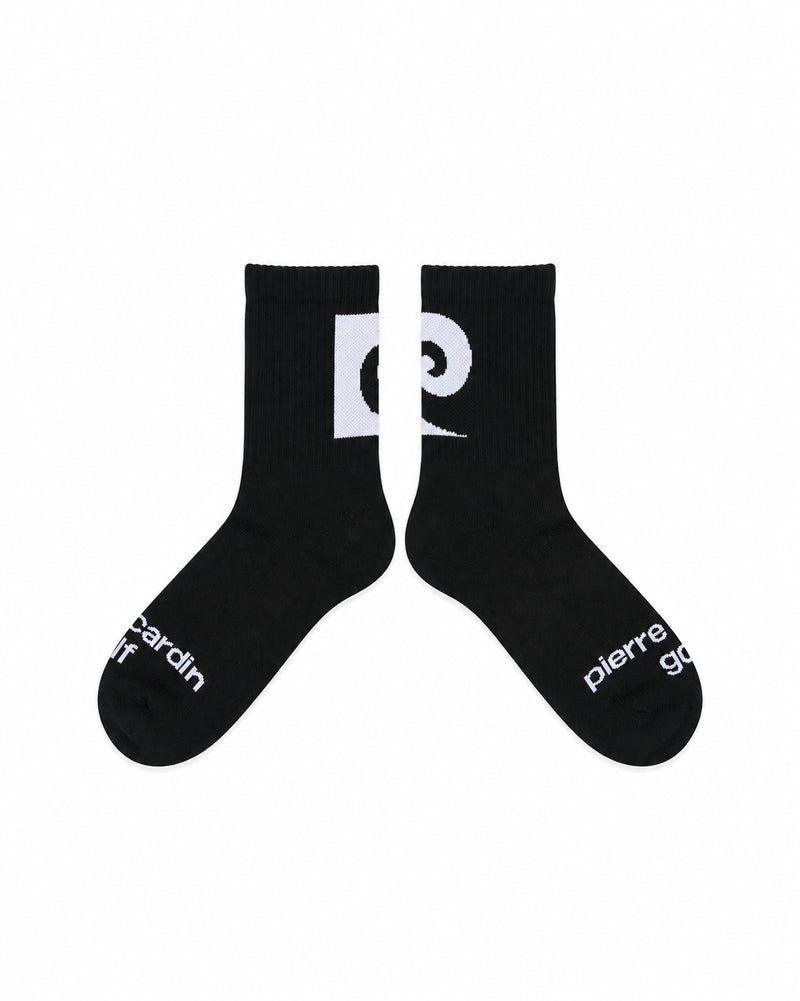 P logo socks｜BLACK