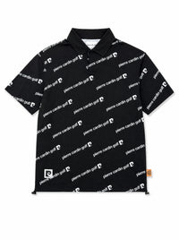 PCG all-over pattern short sleeve polo｜BLACK