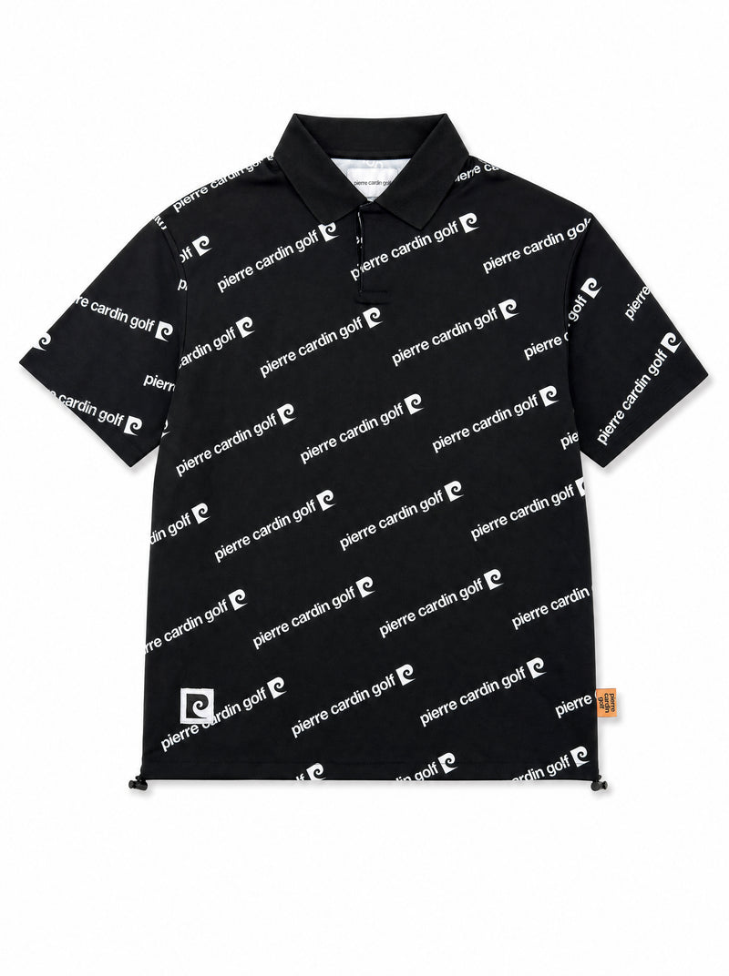 PCG all-over pattern short sleeve polo｜BLACK