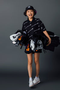 PCG all-over pattern short sleeve polo｜BLACK