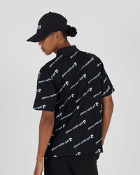 PCG all-over pattern short sleeve polo｜BLACK
