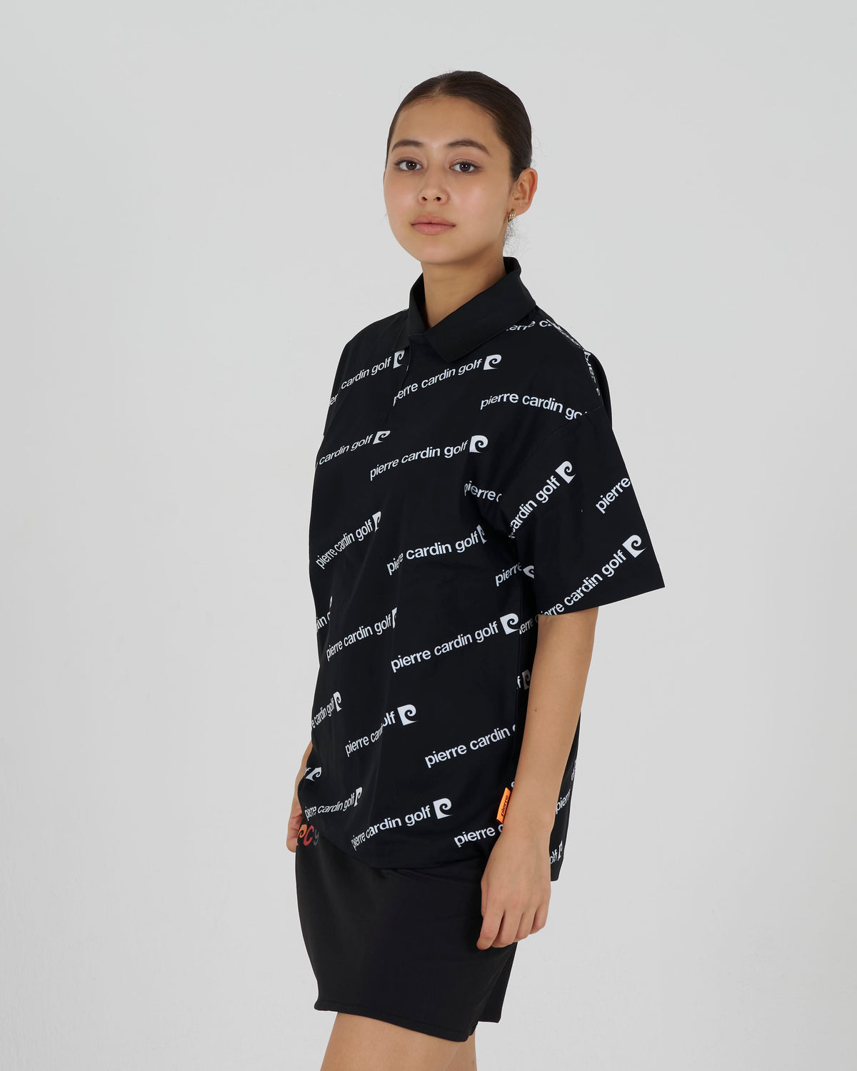 PCG all-over pattern short sleeve polo｜BLACK