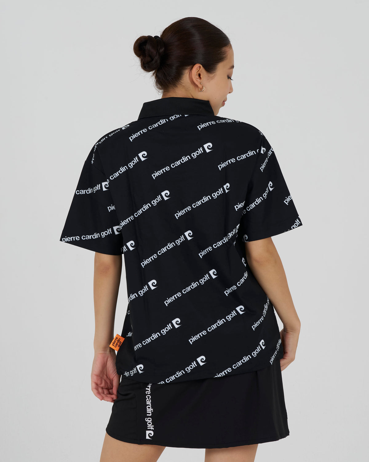 PCG all-over pattern short sleeve polo｜BLACK