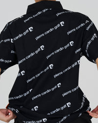 PCG all-over pattern short sleeve polo｜BLACK