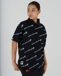PCG all-over pattern short sleeve polo｜BLACK