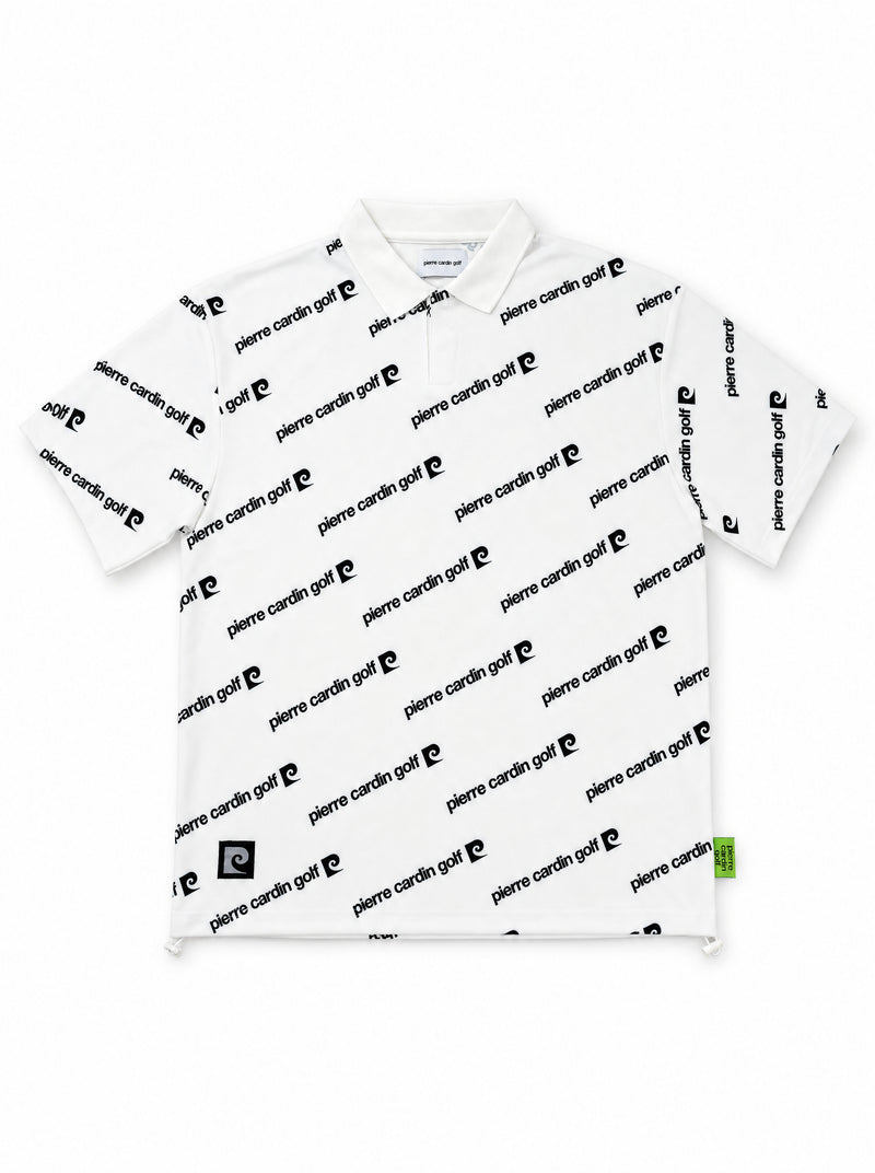 PCG all-over pattern short sleeve polo｜WHITE