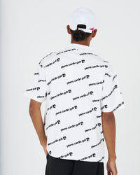 PCG all-over pattern short sleeve polo｜WHITE