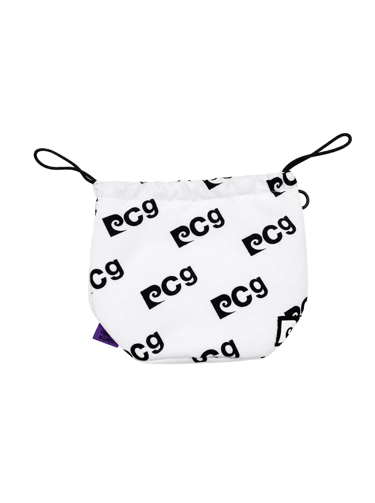 PCG logo drawstring bag｜WHITE × BLACK