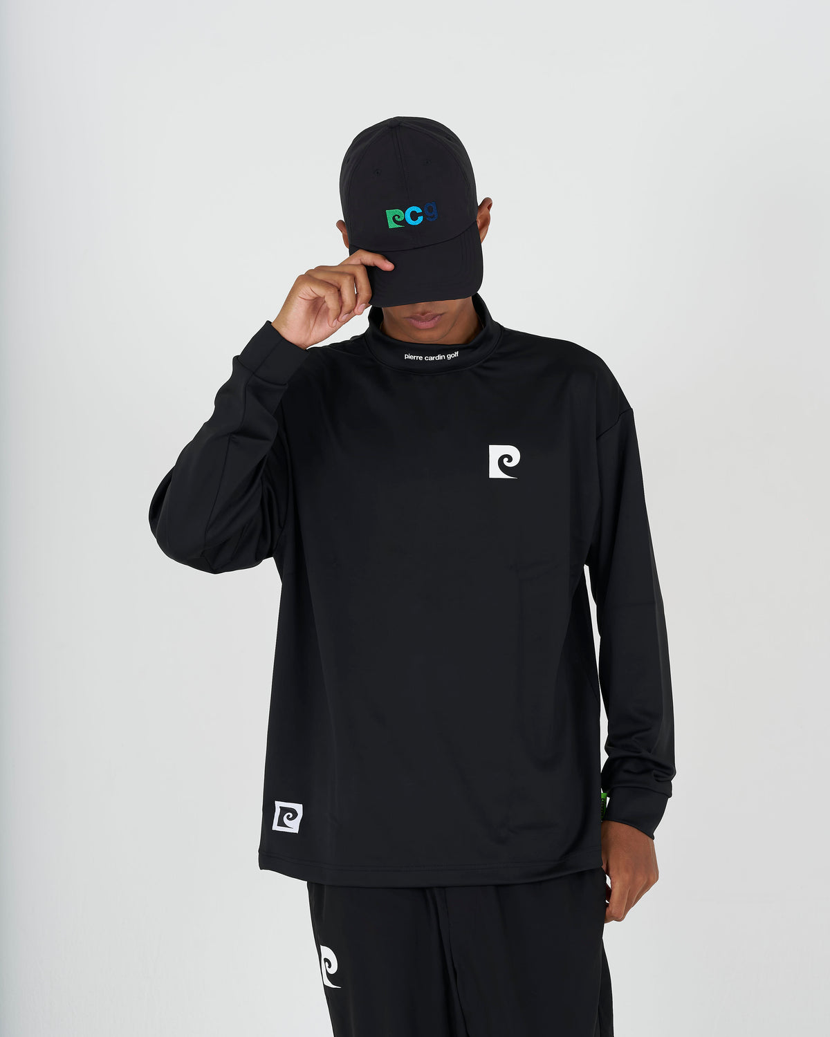 PCG logo long sleeve mock neck｜BLACK