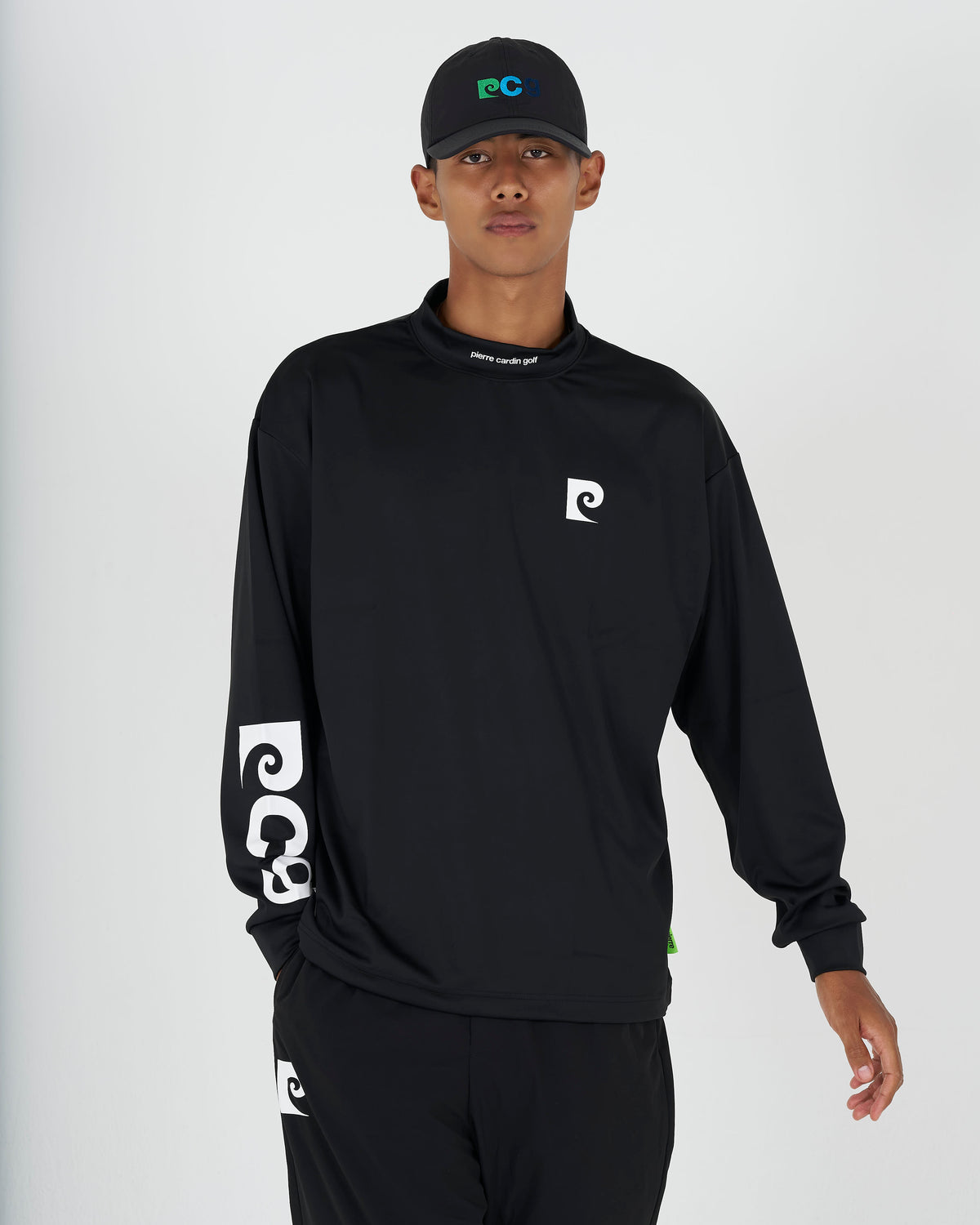 PCG logo long sleeve mock neck｜BLACK