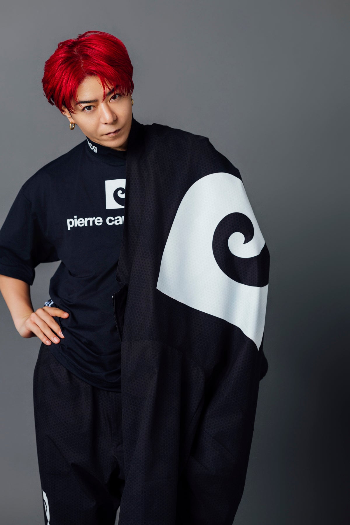 PCG logo short sleeve mock neck｜BLACK